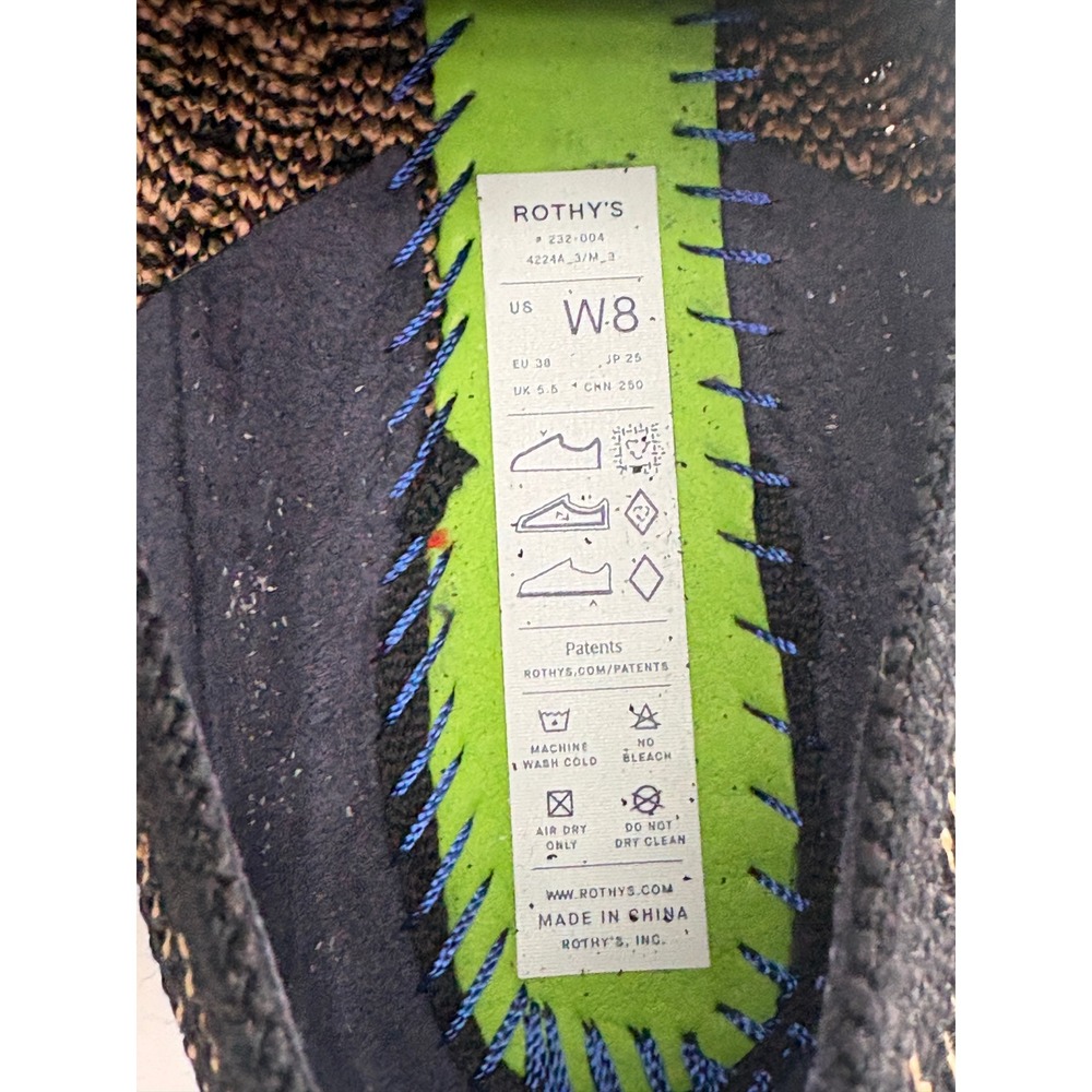 Rothy's Shoes Max Square Mary Jane Flat Women Size 8 Black Tan - Picture 7 of 8